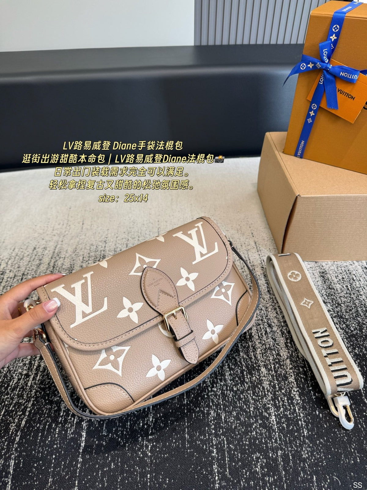 루이 비통 루프 엠보싱 호보백 43